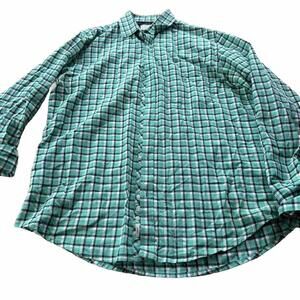 Peter‎ England Green Plaid Long Sleeve Button-Down Shirt Men’s M Casual